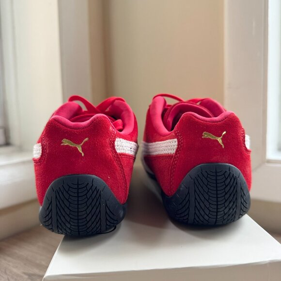 Puma Speedcat OG Sneakers Suede Red White Womens 7.5 - Picture 7 of 10